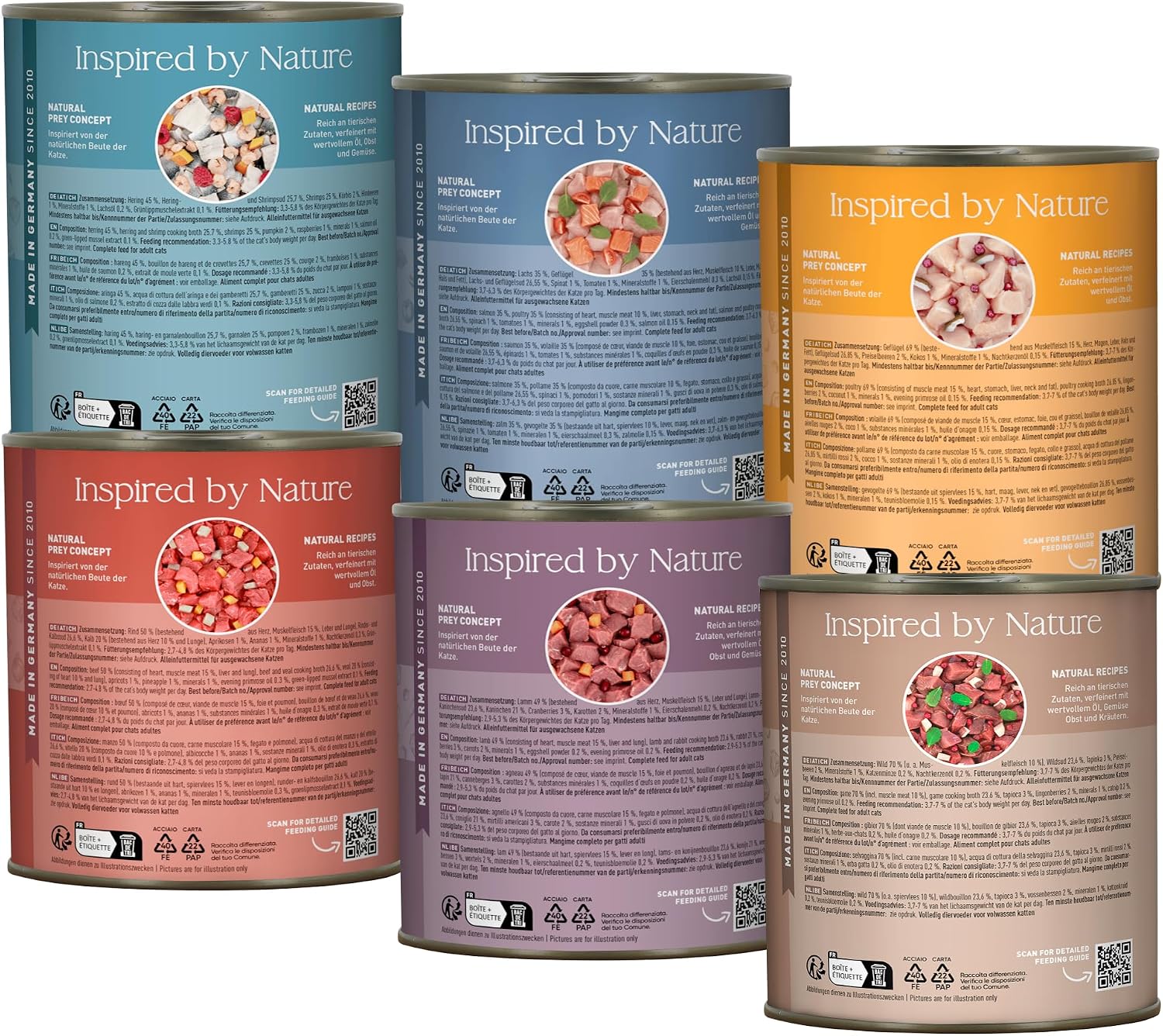 Detalle 2 de catz finefood Classic Collection – mokra karma dla kotów, 6 smaków, 6 × 800 g