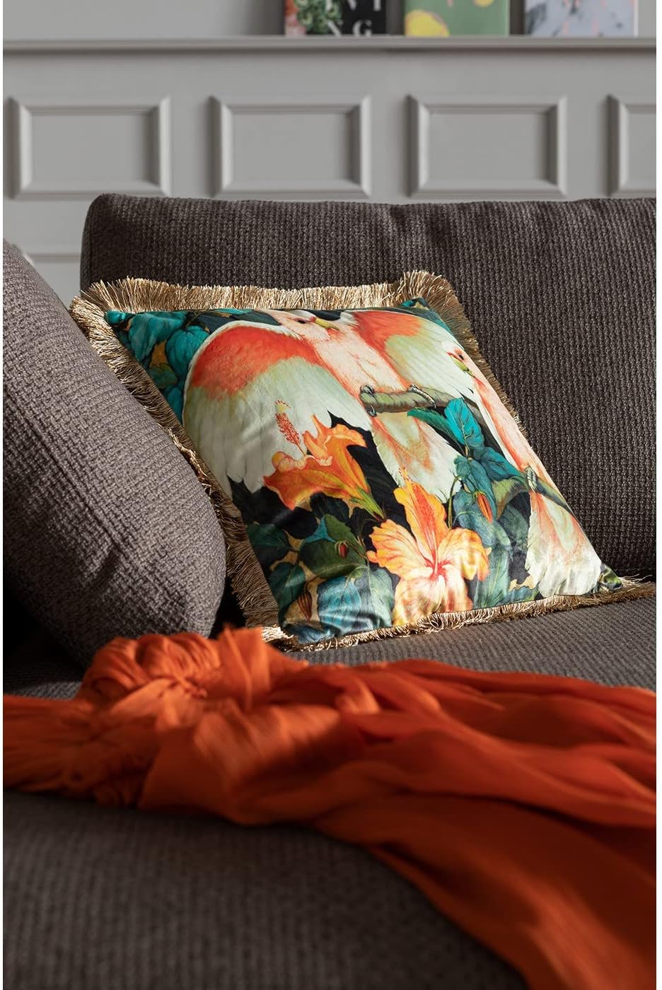 Detalle de Kare Design cuscino decorativo Parrots 45x45 cm – motivo jungle multicolore