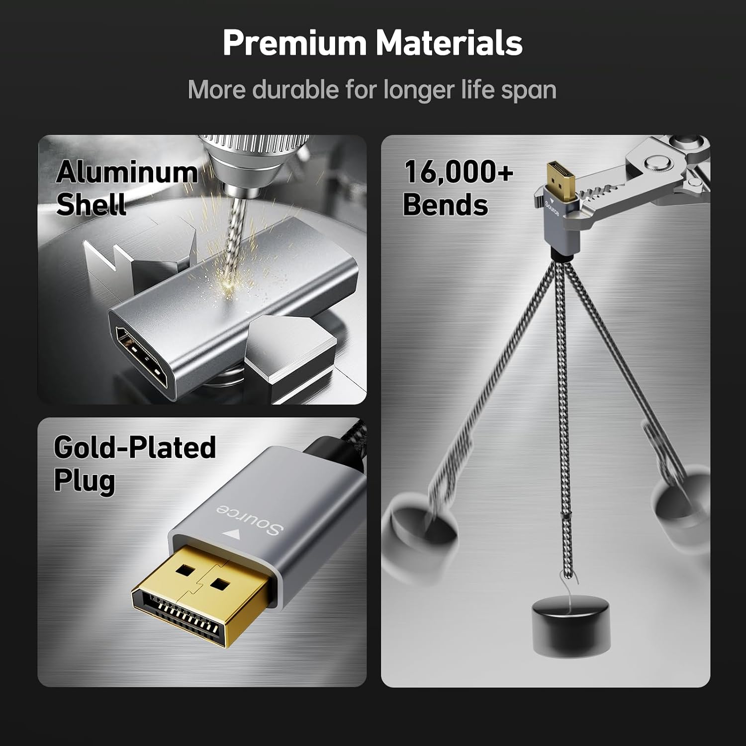 Thumbnail 3 de BENFEI DisplayPort to HDMI Adapter (DP to HDMI) – Gold-Plated, Aluminium Shell