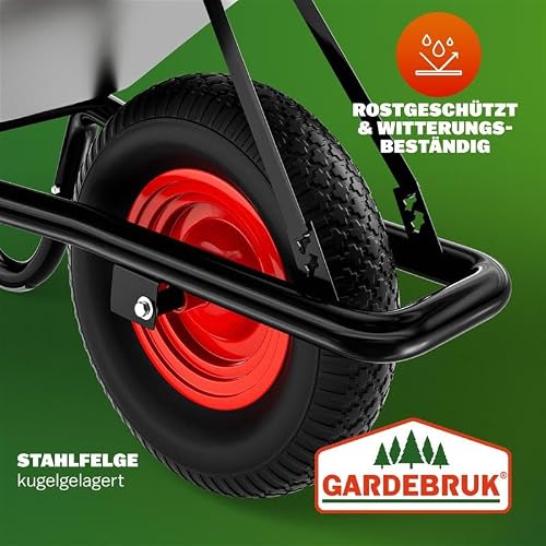 Detalle de Gardebruk Schubkarre 100L 250kg – robuste Allround-Lösung für Garten und Baustelle