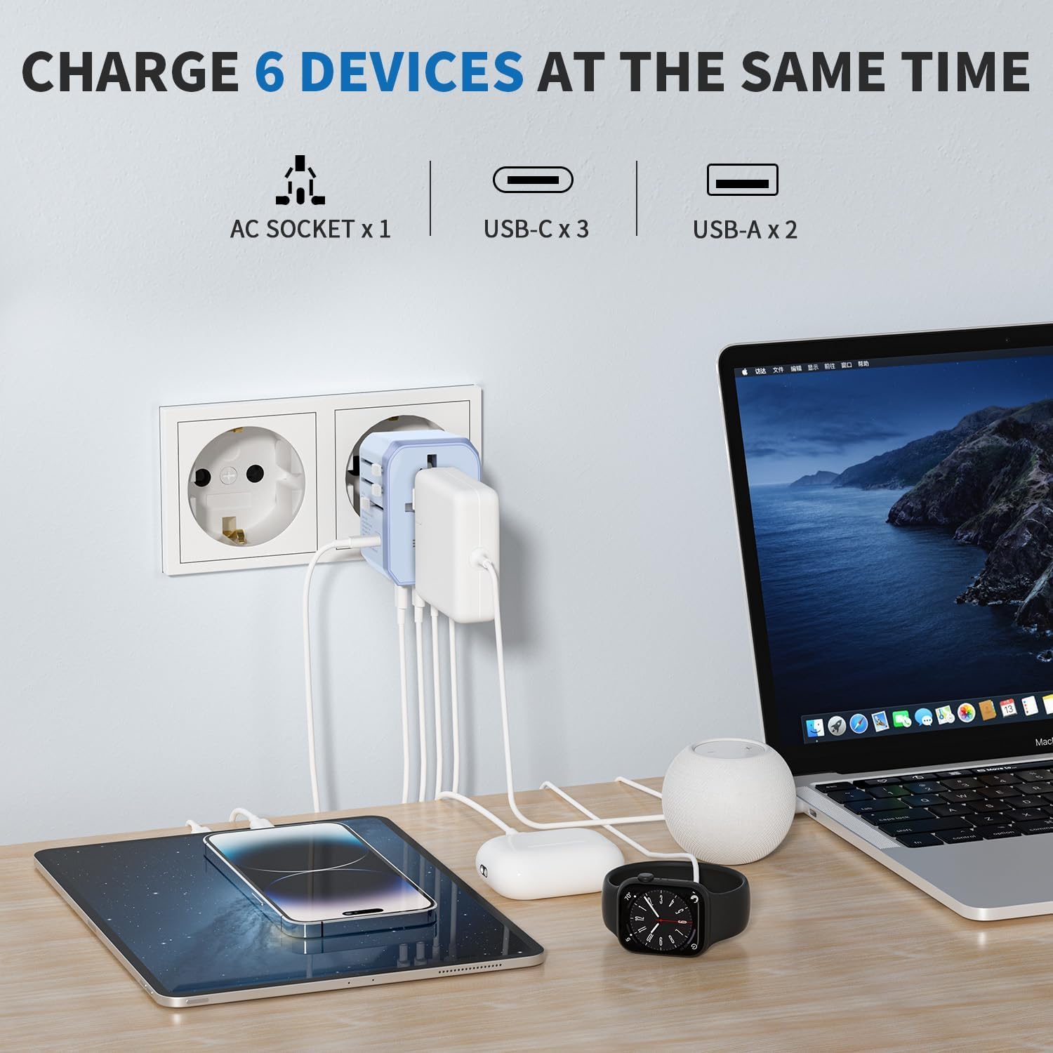 Detalle de EPICKA TA-105C Reiseadapter 30W 🌍