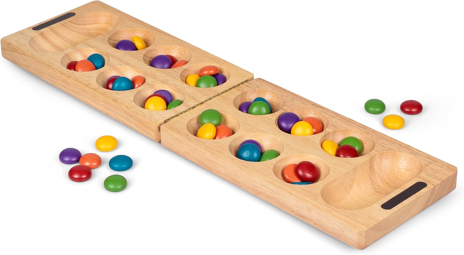 Thumbnail 2 de Tobar Classic Mancala Game Set with Folding Board (Brown) — travel-friendly strategy play