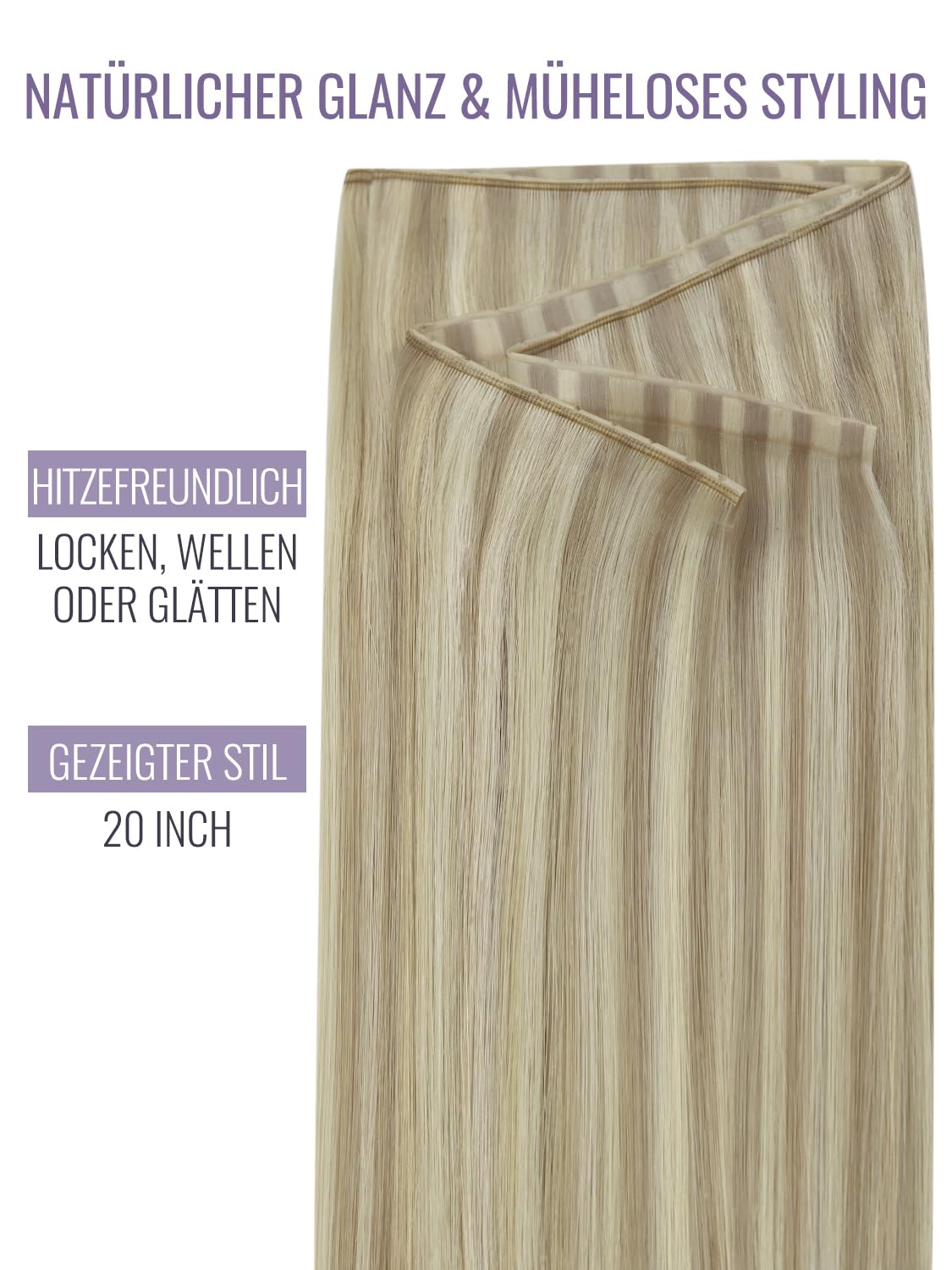 Detalle 2 de Fshine Echthaar Extensions 55 cm Haarverlängerung