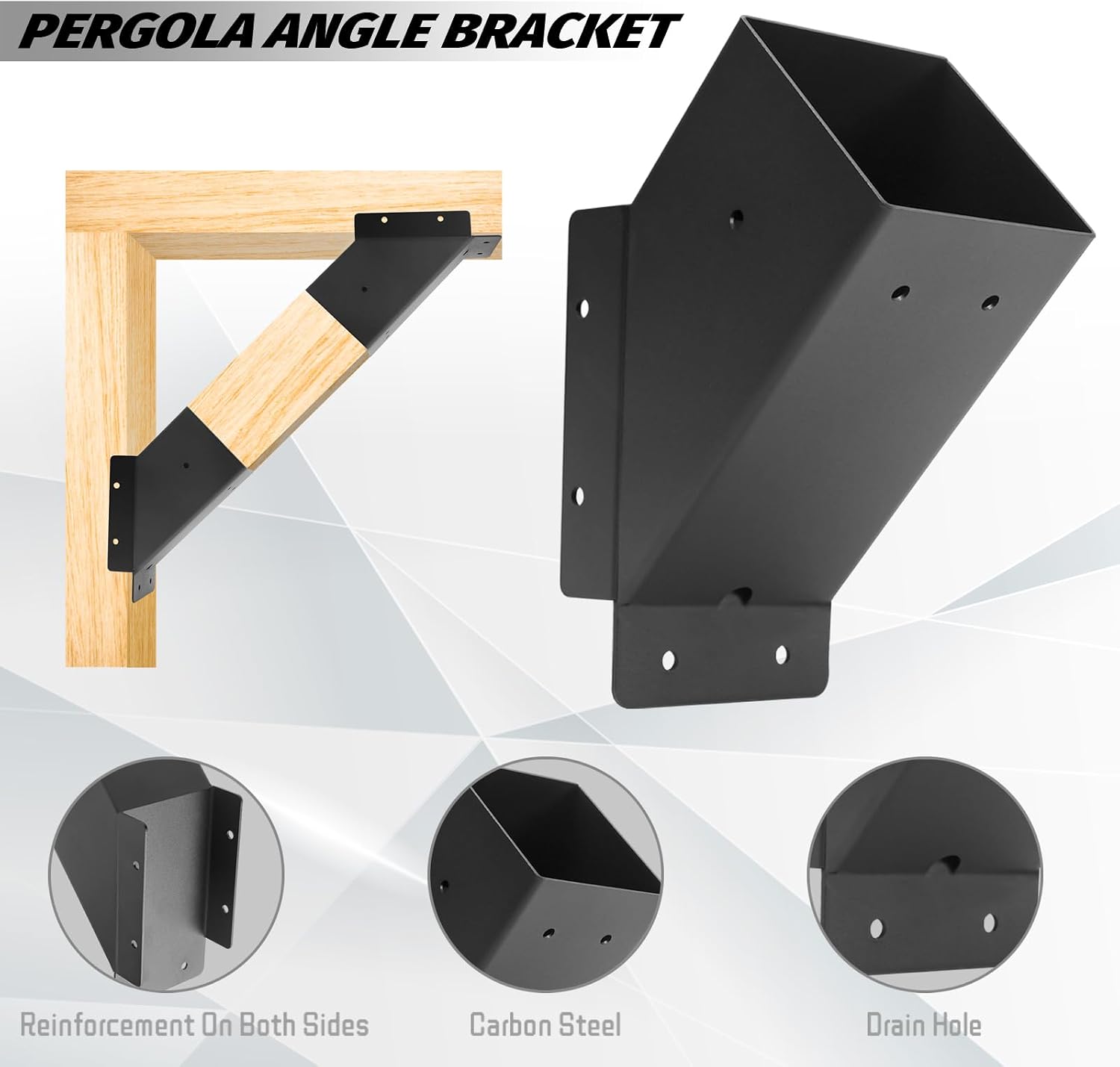 Detalle de 8 Pcs Pergola Bracket Kit 1.6"x3.6" 🛠