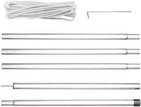 Detalle 1 de PEREL GSSK1 Shade Sail Pole Kit, 2.5 m with Guy Rope