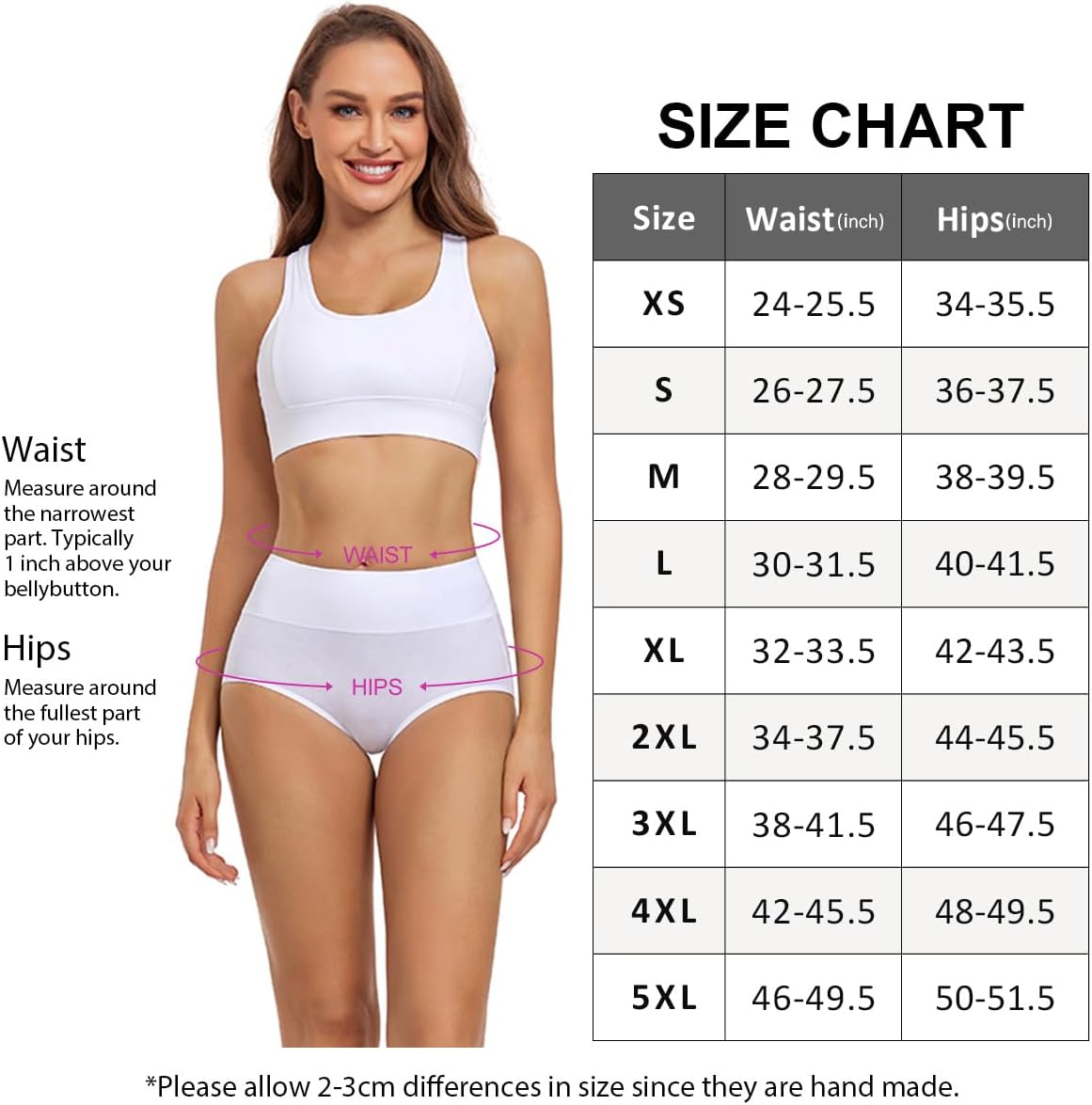 Detalle de wirarpa Damen Slips aus Baumwolle mit hoher Taille (5er Pack)