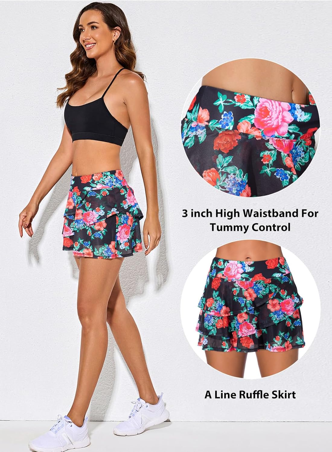 Thumbnail 5 de Aleumdr Women’s Waistband Layered Swimdress Ruffle Swim Skirt Swimsuit Bottom (Plus Available)