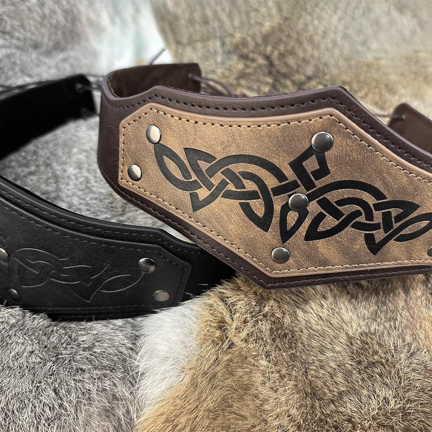 Thumbnail 4 de HiiFeuer Medieval Embossed Faux Leather Headpiece