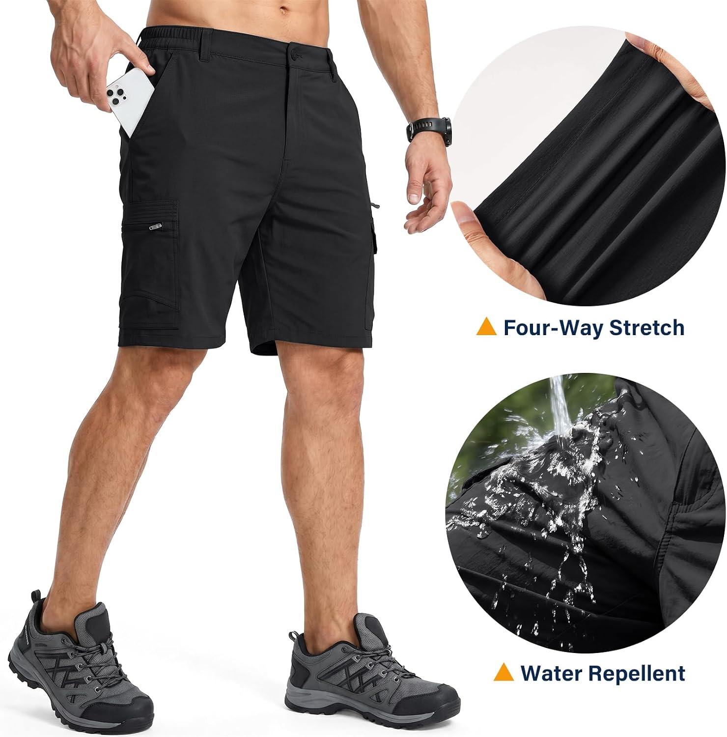 Detalle de Jessie Kidden Outdoor Shorts: Lightweight, Water-Resistant Hiking Cargo Shorts