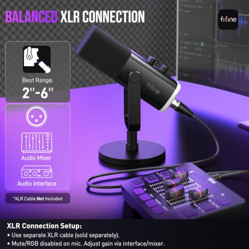 Detalle 2 de FIFINE AmpliGame AM8 USB/XLR Dynamic Microphone for Gaming Streaming