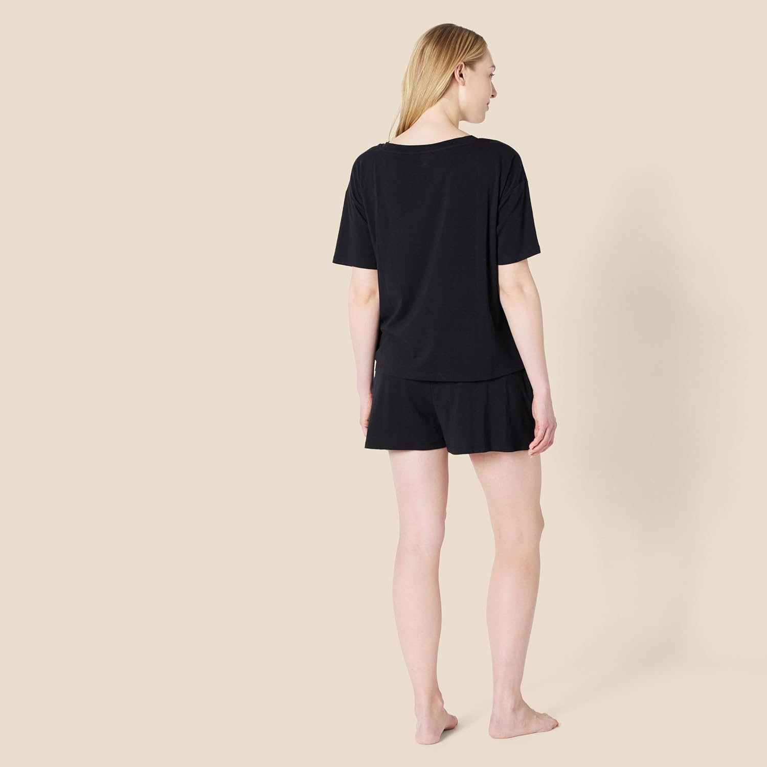 Thumbnail 1 de Amazon Essentials Damen-Nachtwäsche-Set aus Baumwollmix: Kurzarm-Shirt und Shorts (Relaxed Fit)