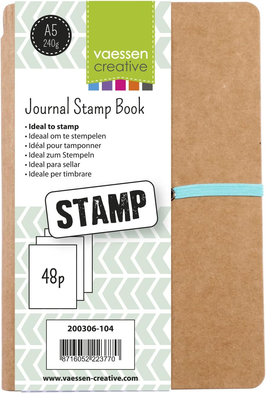 Detalle de Vaessen Creative Stamp Journal Livre Artistique A5 – 48 pages sans lignes, Marron