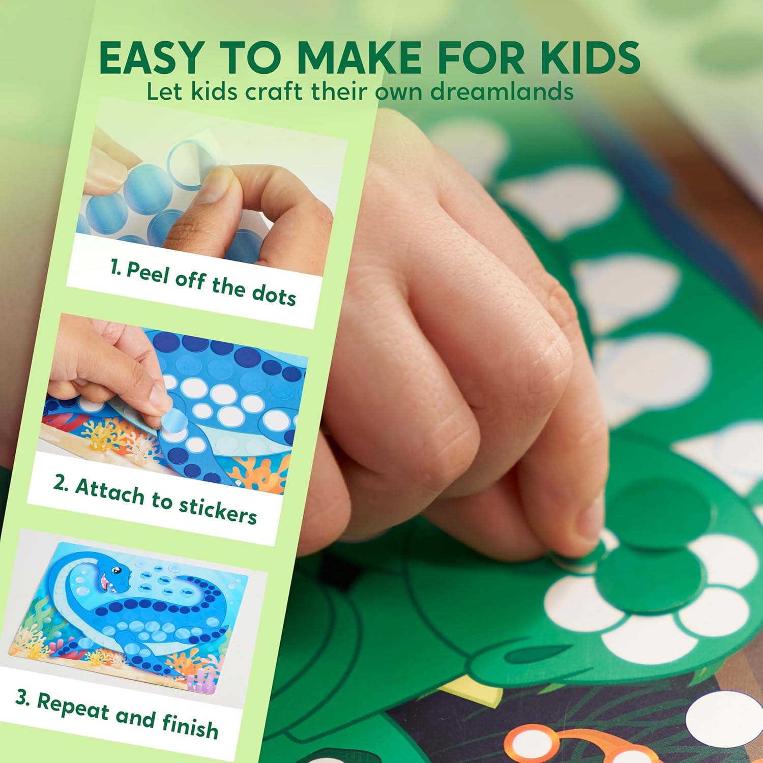 Thumbnail 3 de Klever Kits Dinosaur Dot Art Kit for Kids