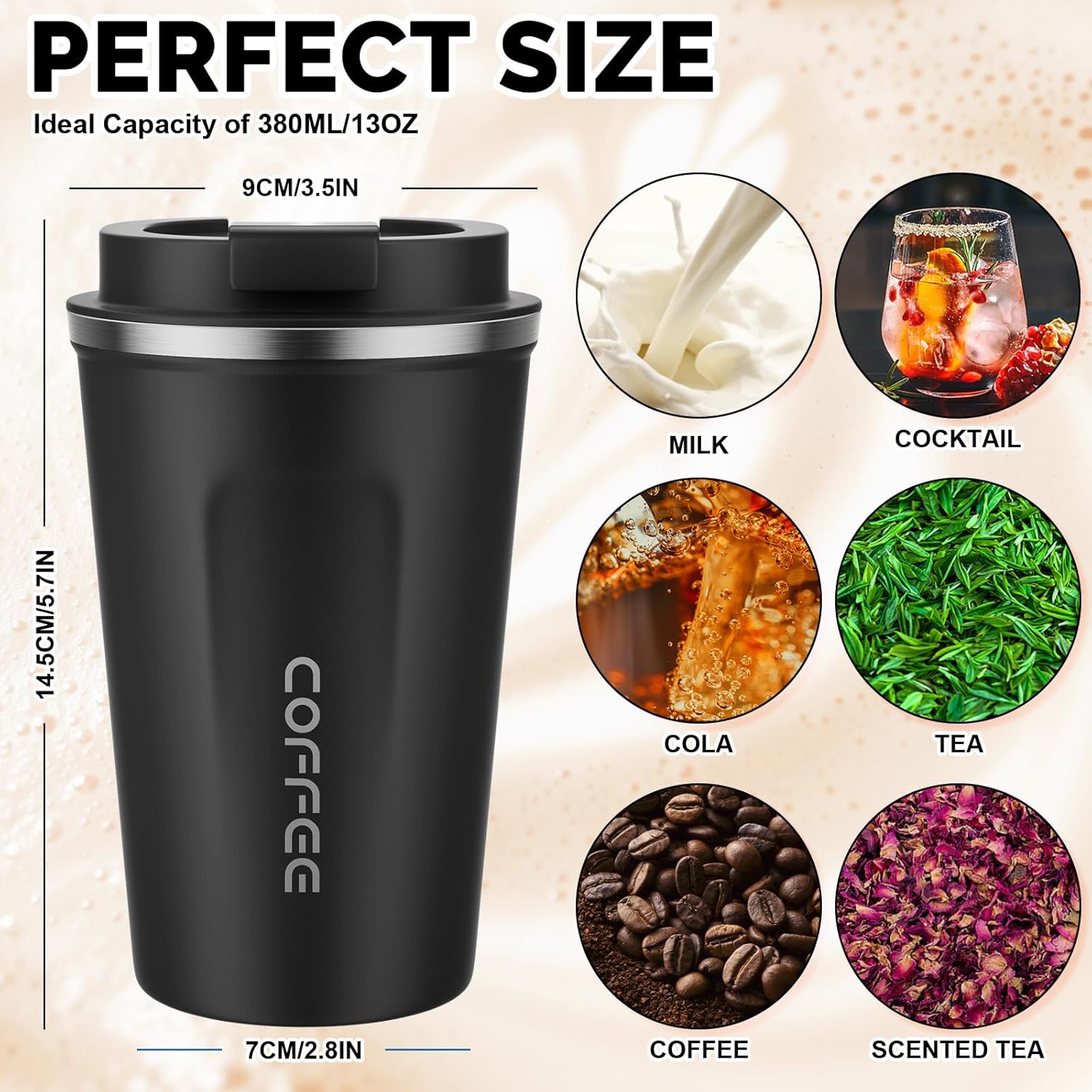 Detalle 2 de CS COSDDI Stainless Steel Coffee Mug 12 oz