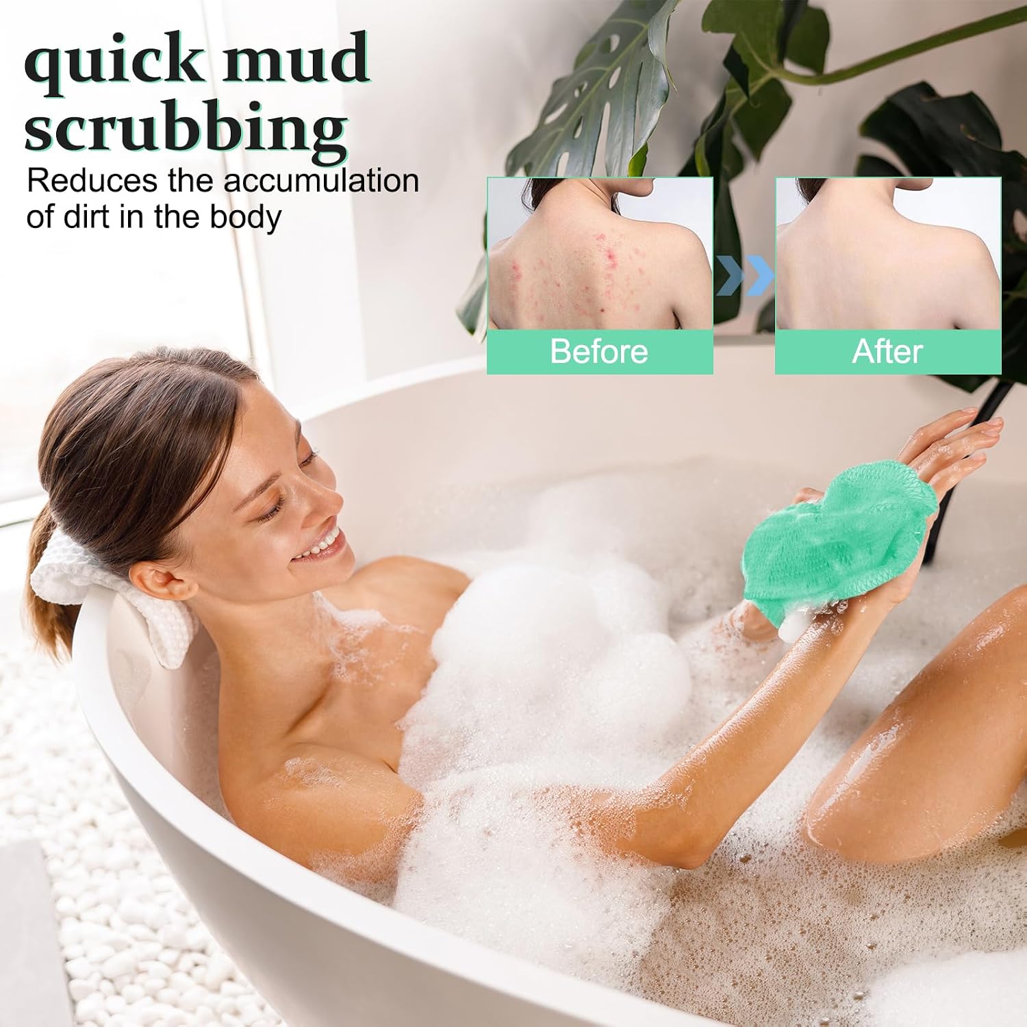 Thumbnail 3 de African net sponge 1 mint green scrubber