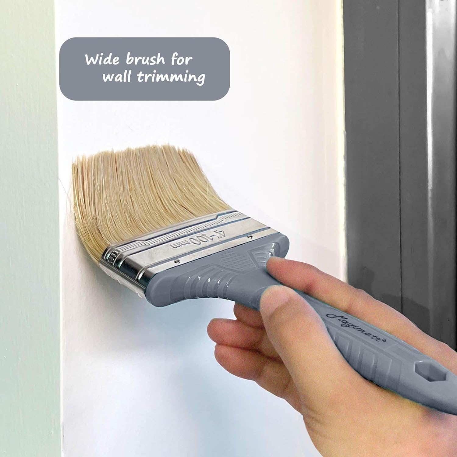 Detalle de Magimate Bristle Paint Brush Set (1–4 Inch) for Walls, Trim and Wood Finishes