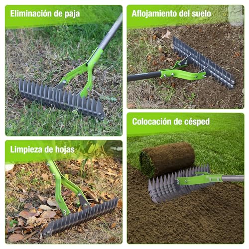 Thumbnail 6 de WORKPRO Rastrillo Escarificador Césped 178 cm Heavy Duty Ajustable: escarificar con cabeza de 38 cm y mango telescópico