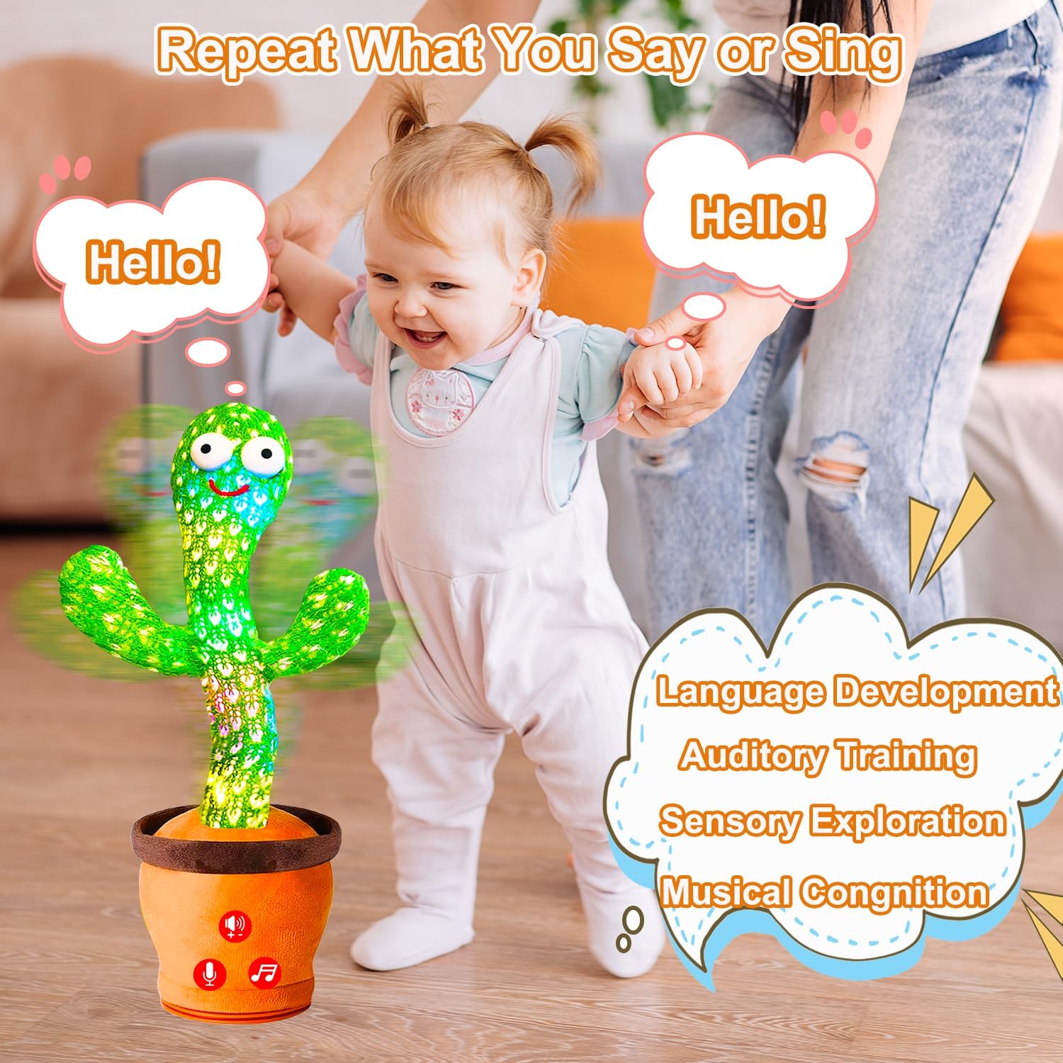 Thumbnail 3 de Baby Dancing Talking Cactus Toy