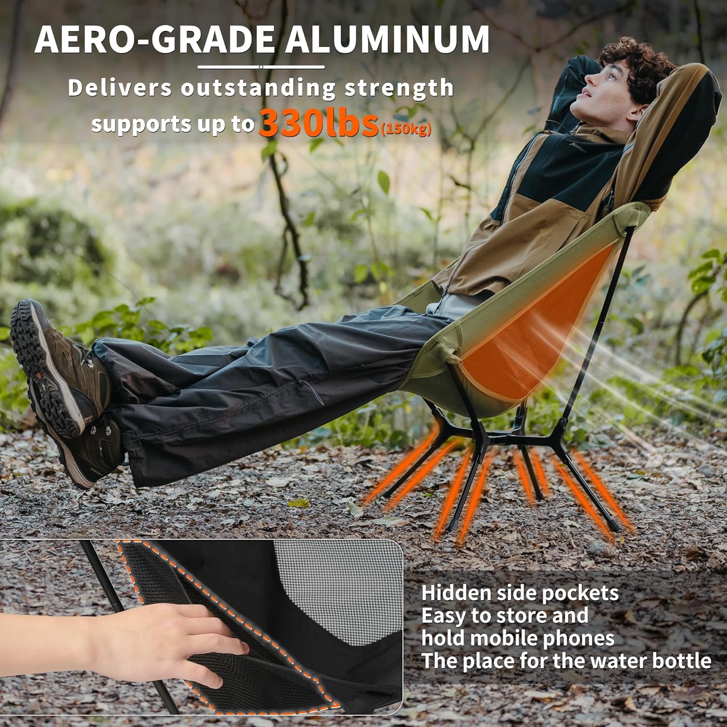 Thumbnail 5 de Naturehike YL01 snap camping folding chair (green) – lightweight portable camp chair with storage bag