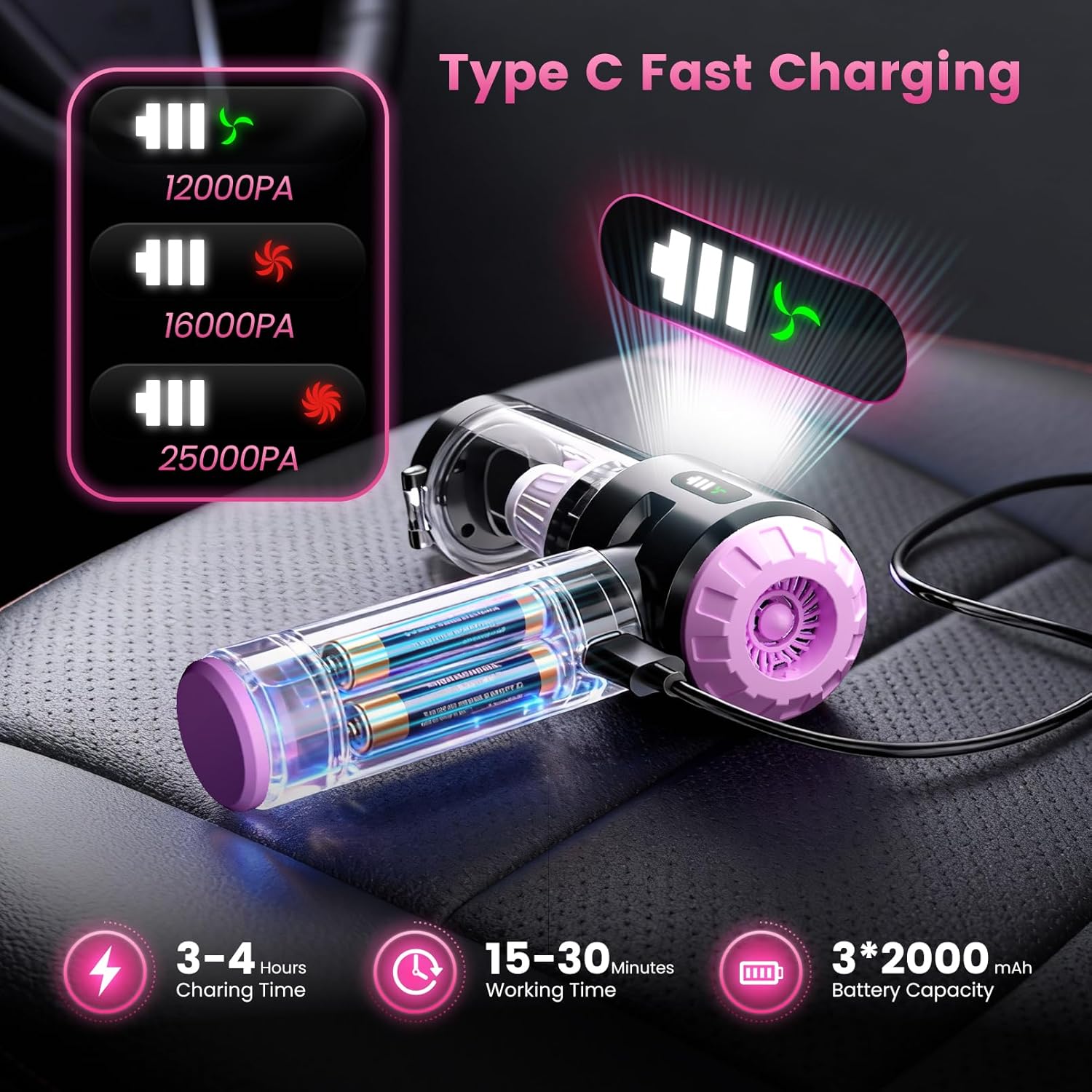 Thumbnail 2 de Wansimoo Handheld Car Vacuum 25000Pa