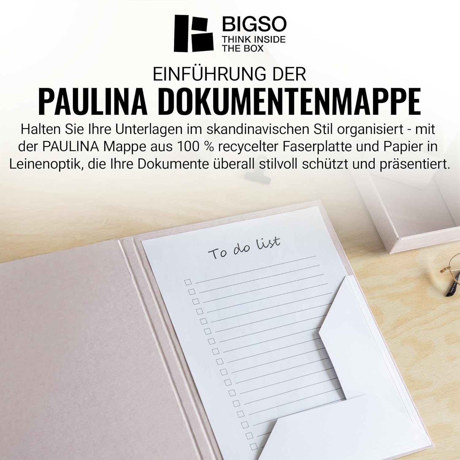 Thumbnail 1 de BIGSO PAULINA A4 Mappe mit Gummiband – Aufbewahrungsbox für Dokumente, Akten & Unterlagen (rosa)