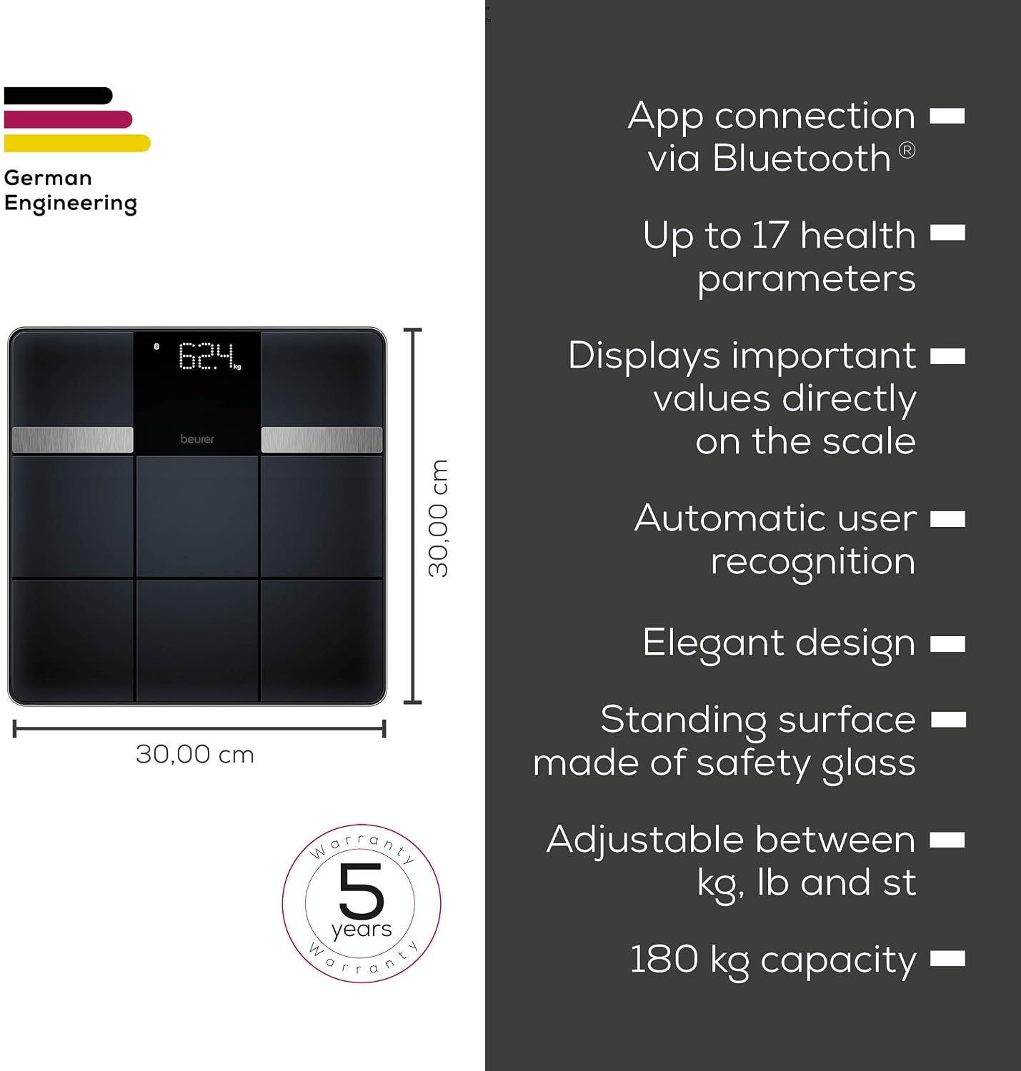 Thumbnail 6 de Beurer BF 450: Bluetooth Body Analysis Bath Scale with App Sync