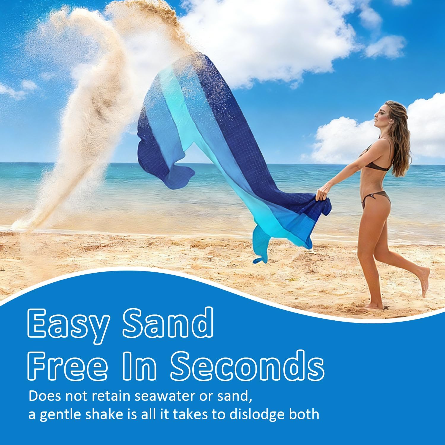 Thumbnail 2 de PLACHIDAY Beach Blanket - Extra Large 210x200cm Sandproof & Waterproof Mat