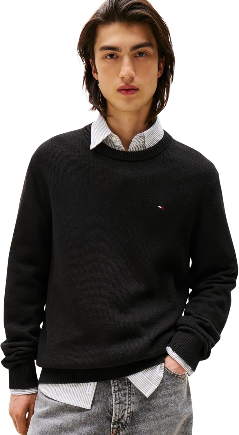 Thumbnail 6 de Tommy Jeans Uomo Pullover Sweater Slim Fit in cotone a girocollo