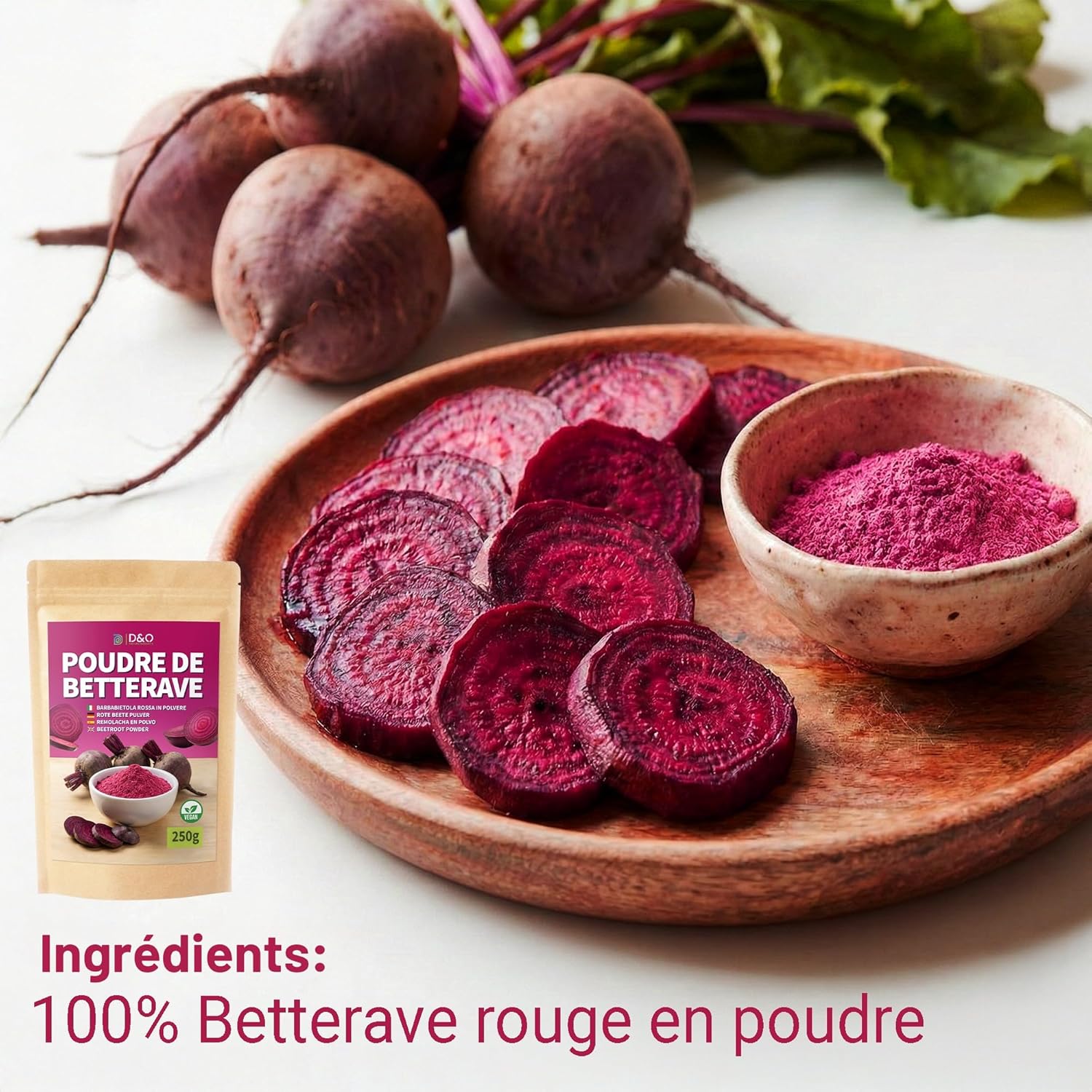 Thumbnail 4 de DETOX ORGANICA Poudre de betterave rouge 100% naturelle (250 g) – colorant alimentaire vegan, à utiliser chaud ou froid