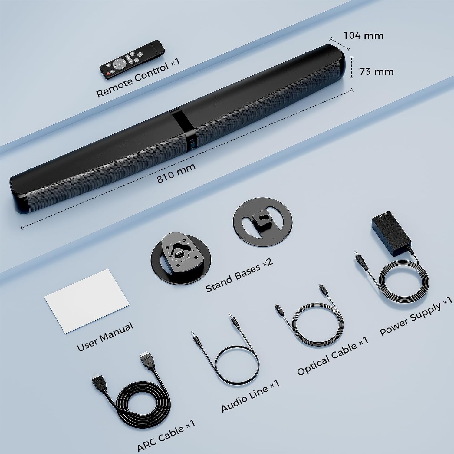 Thumbnail 5 de MZEIBO KY-2023D 90W Detachable Soundbar with Bluetooth 5.3 and 3 EQ Modes