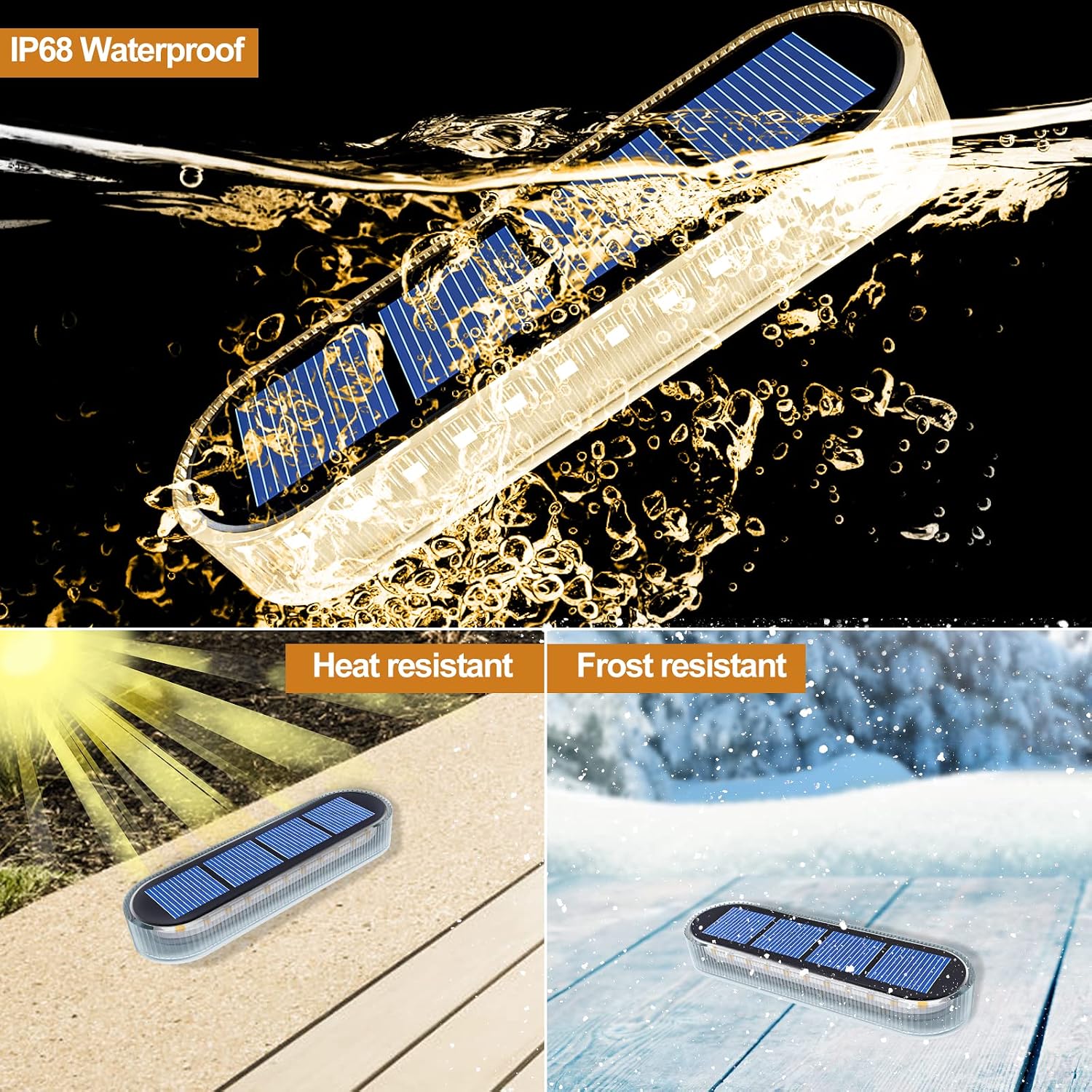 Thumbnail 2 de YiLaie Solar Deck Lights (6-pack) with 30 LEDs and IP68 waterproof step lights for outdoor paths
