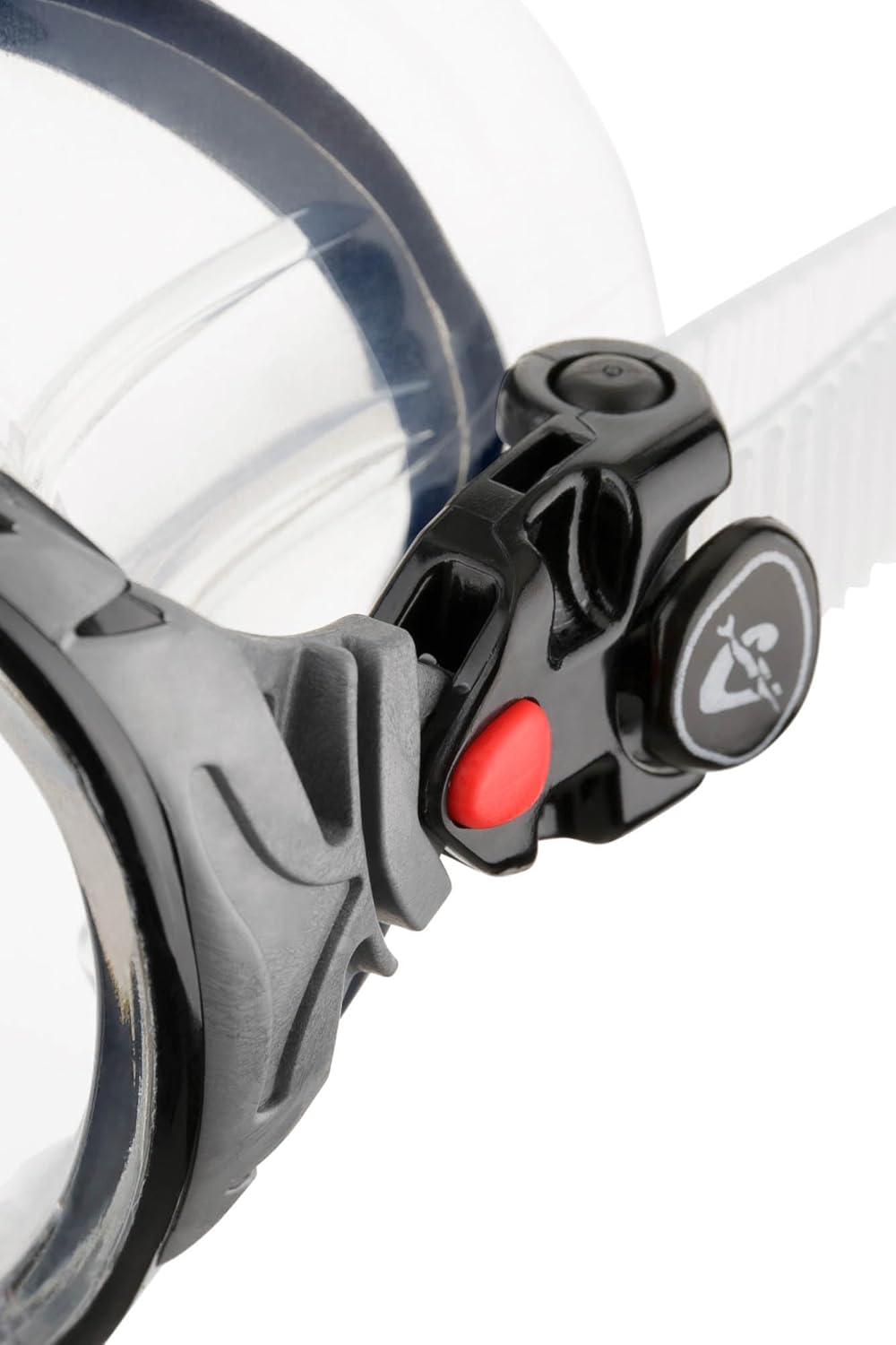 Detalle de Cressi Big Eyes Evolution Schnorchelmaske – Minimales Innenvolumen, flexible Passform und erweitertes Sichtfeld