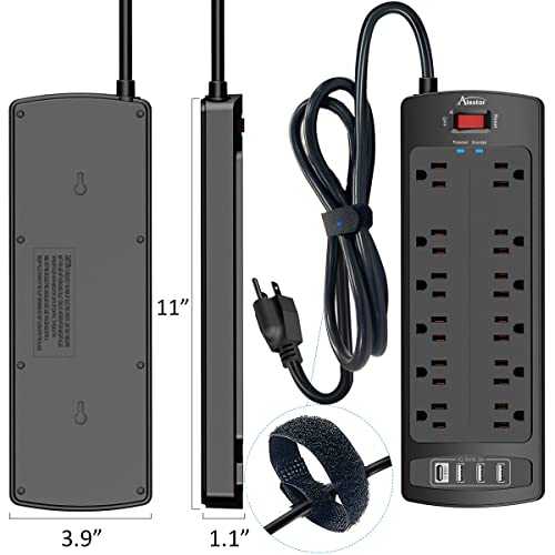 Thumbnail 6 de ALestor 6 Ft Surge Protector Power Strip with 12 Outlets and 4 USB Ports