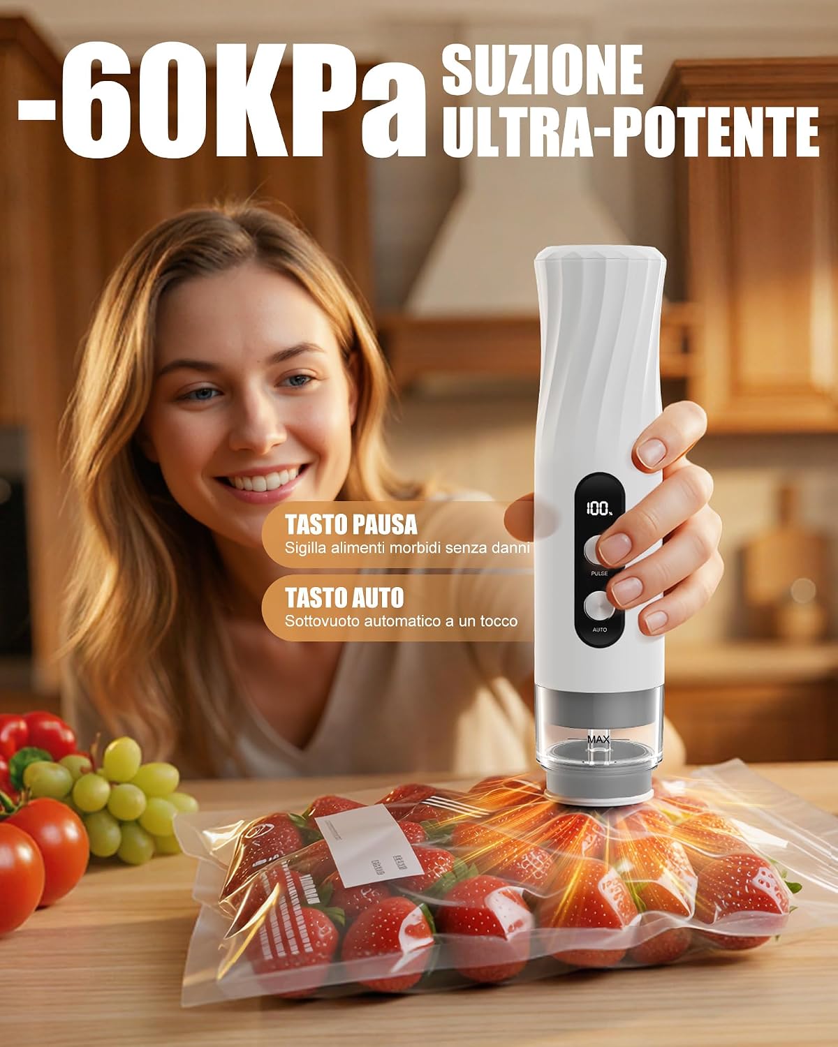 Detalle de Babacom Vacuum Sealer portatile 60 kPa