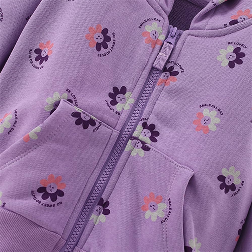 Thumbnail 1 de Girls Zip Up Hoodie for Toddler - Lightweight Cotton Sweatshirt