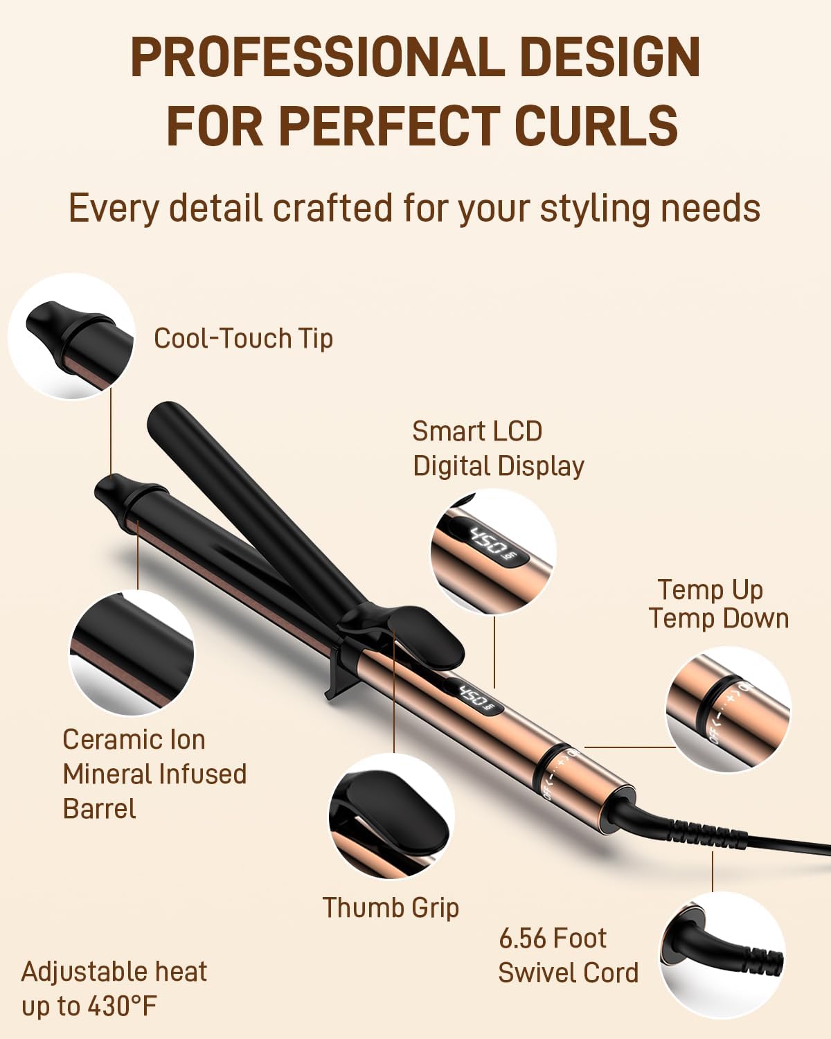 Thumbnail 5 de MESCOMB Curling Iron 1.5-Inch Barrel