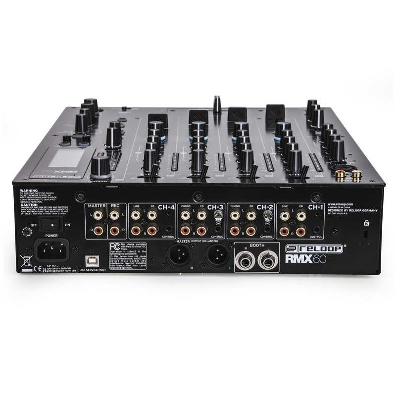 Detalle 2 de Reloop RMX-60 Digital: mesa de mezclas 4 canales para DJs que buscan versatilidad digital