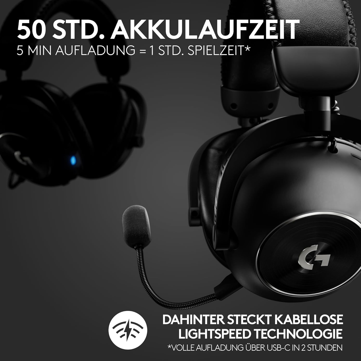 Thumbnail 2 de Logitech G PRO X 2 Lightspeed Wireless Gaming Headset – mit abnehmbarem Boom-Mic, Graphen-Treibern und DTS:X 2.0/7.1
