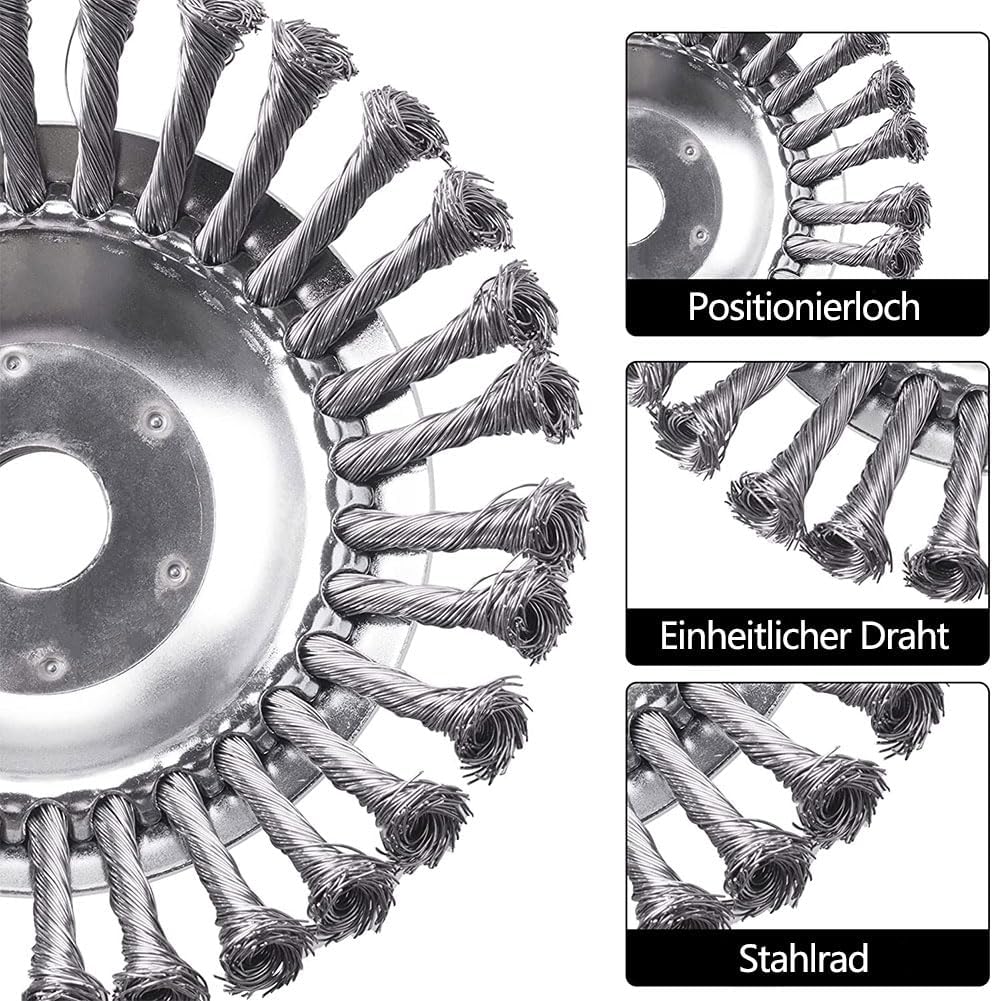 Detalle de Shengou 1 bosmaaierborstels, 2 stuks van 6 en 8 inch met staaldraad