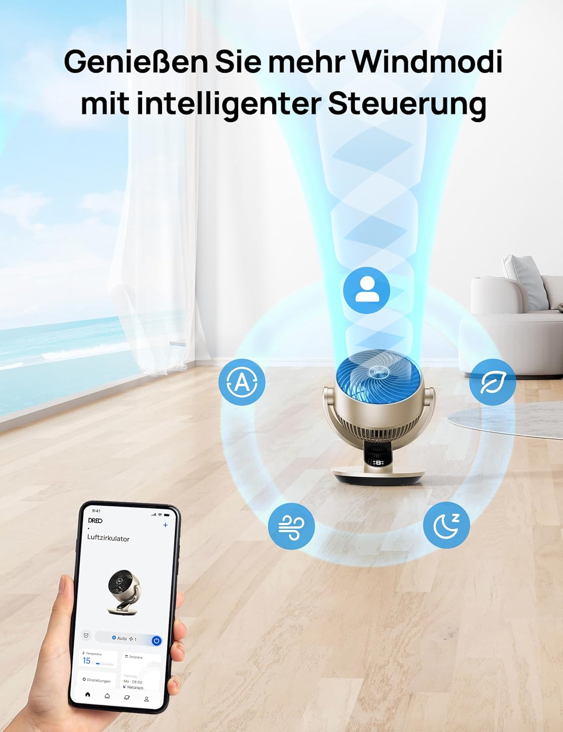 Thumbnail 3 de Dreo 28dB Leiser Smart Tischventilator Lynx S – ruhige Brise mit App- und Sprachsteuerung