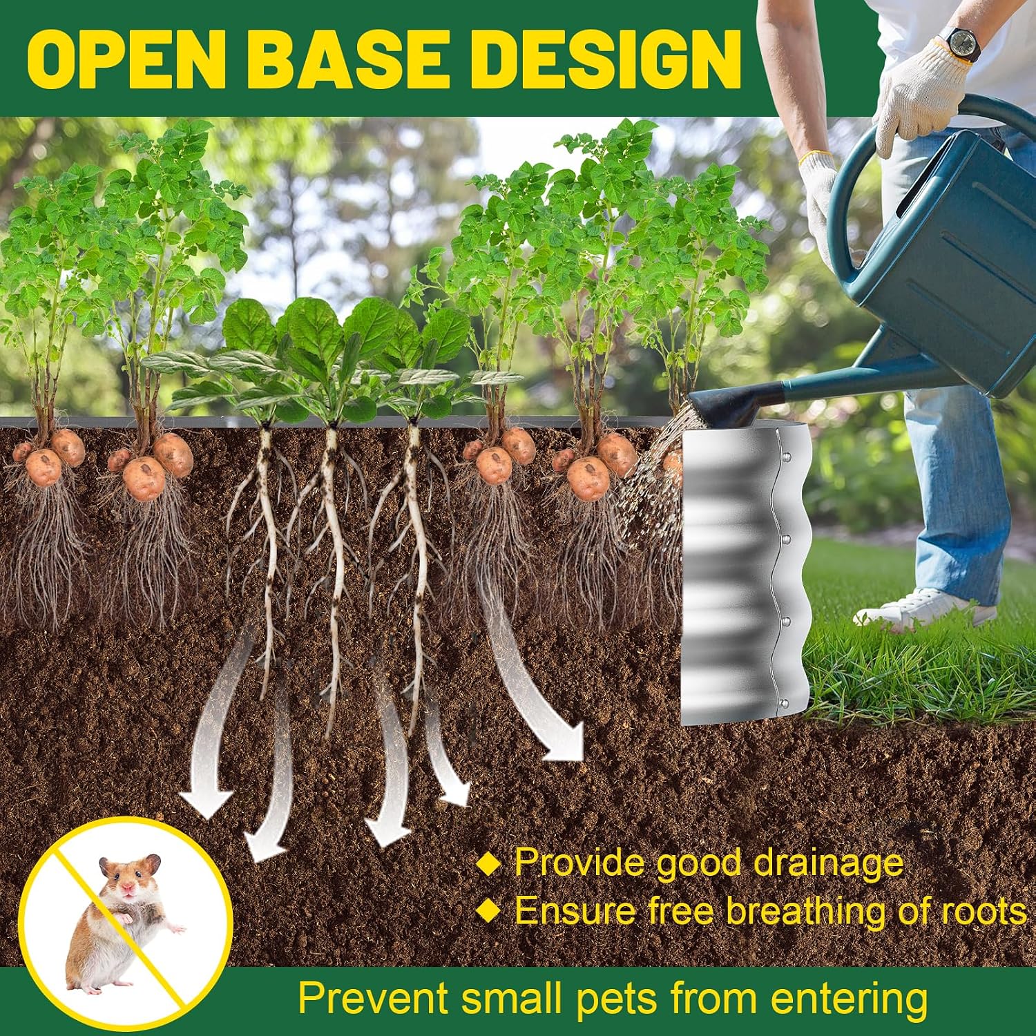 Detalle de Ergohortus TPA0503 Raised Garden Bed Set, 2-Piece Galvanized Steel