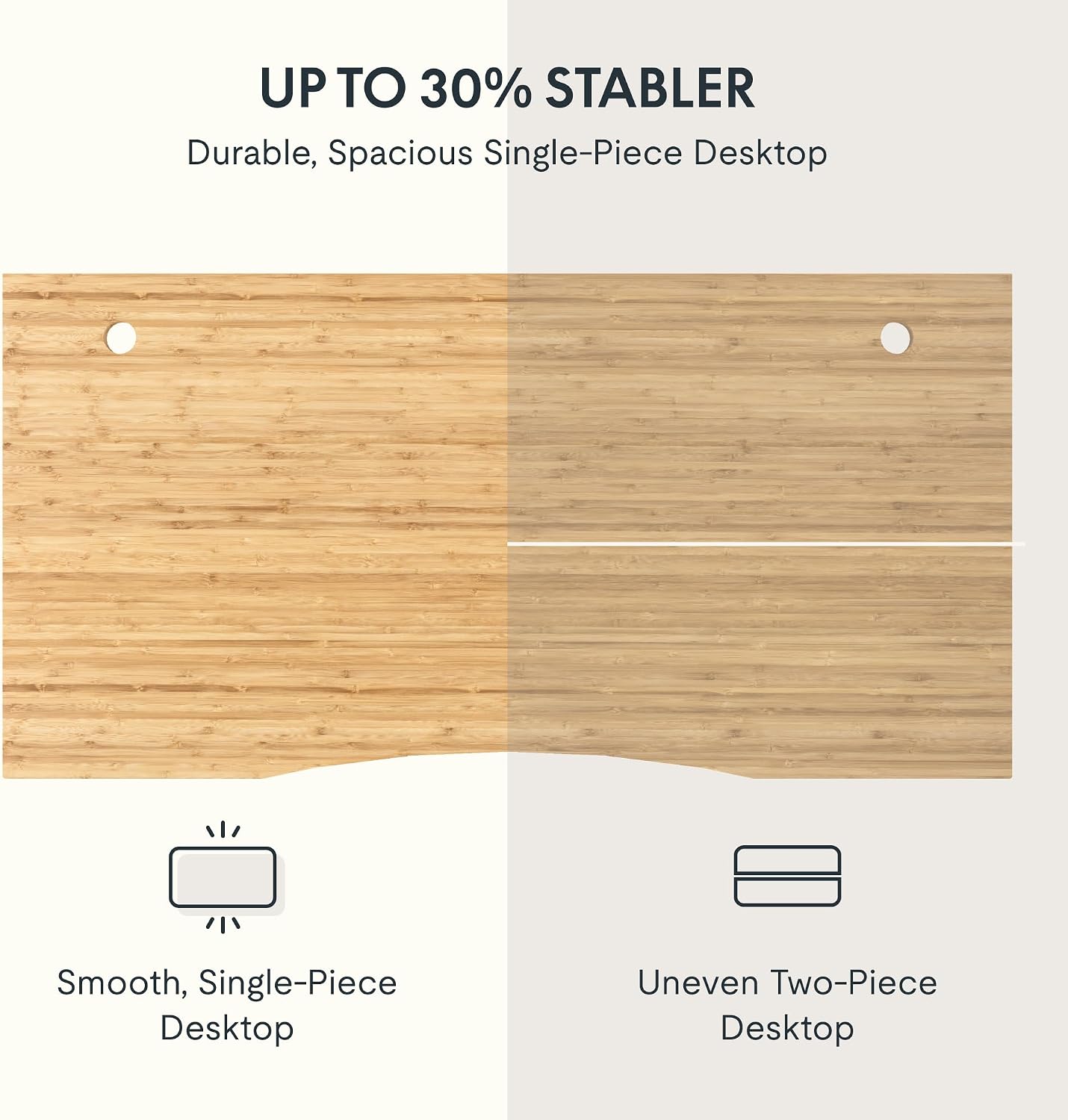 Thumbnail 3 de FLEXISPOT C-R6030LB-ZB 60 x 30-Inch Curved Bamboo Desk Top