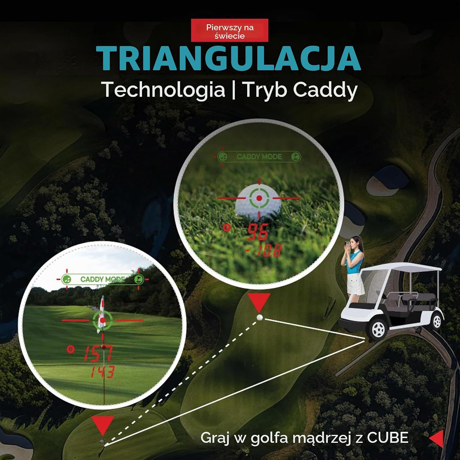 Thumbnail 5 de Caddy Talk Cube Laser – dalmierz golfowy z zoomem 6× i trybami M-Slope oraz E-Slope