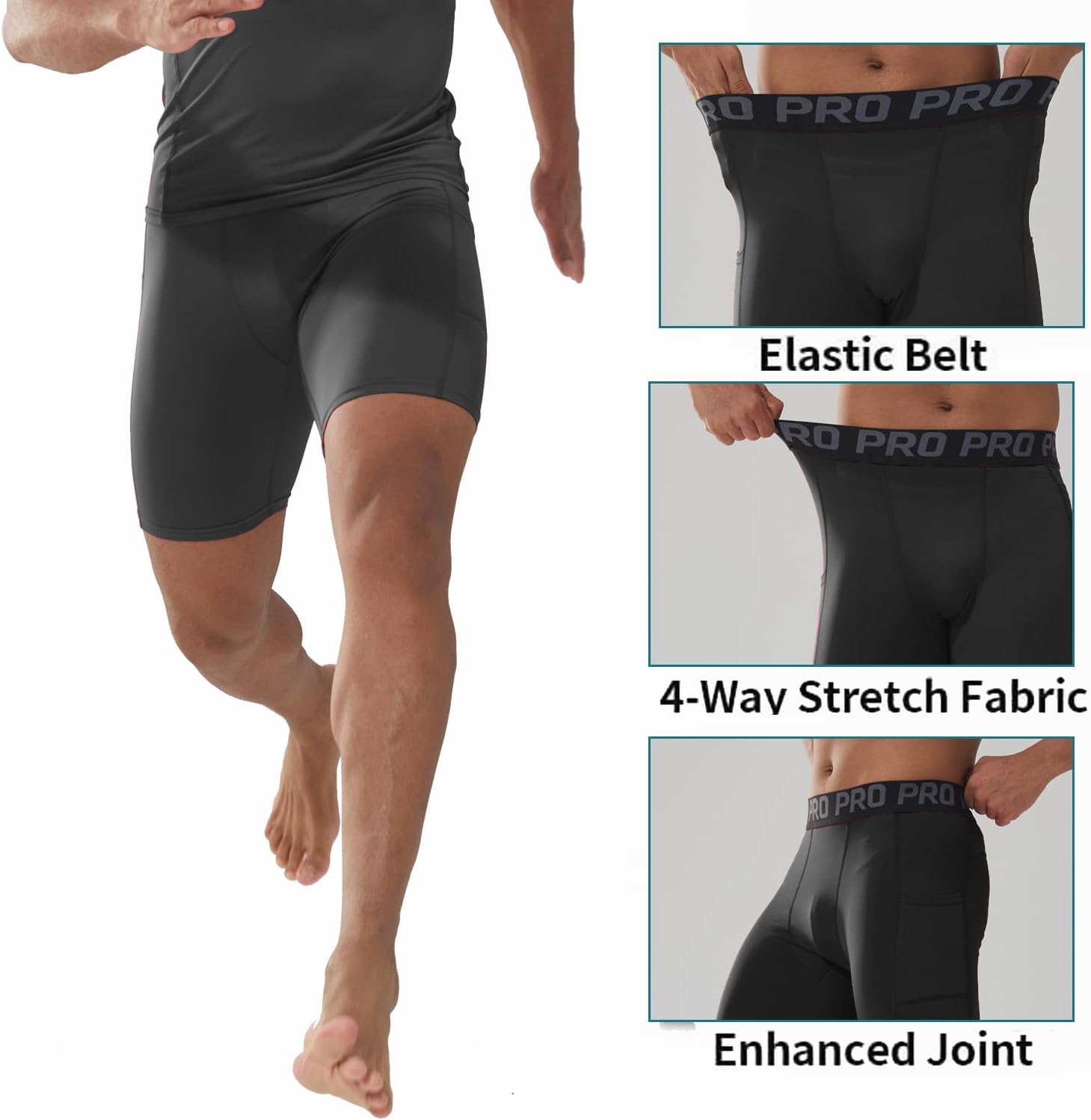 Detalle 2 de BEGIANT Compressie Shorts für Herren – schnell trocknende Sport-Unterwäsche mit Kompression