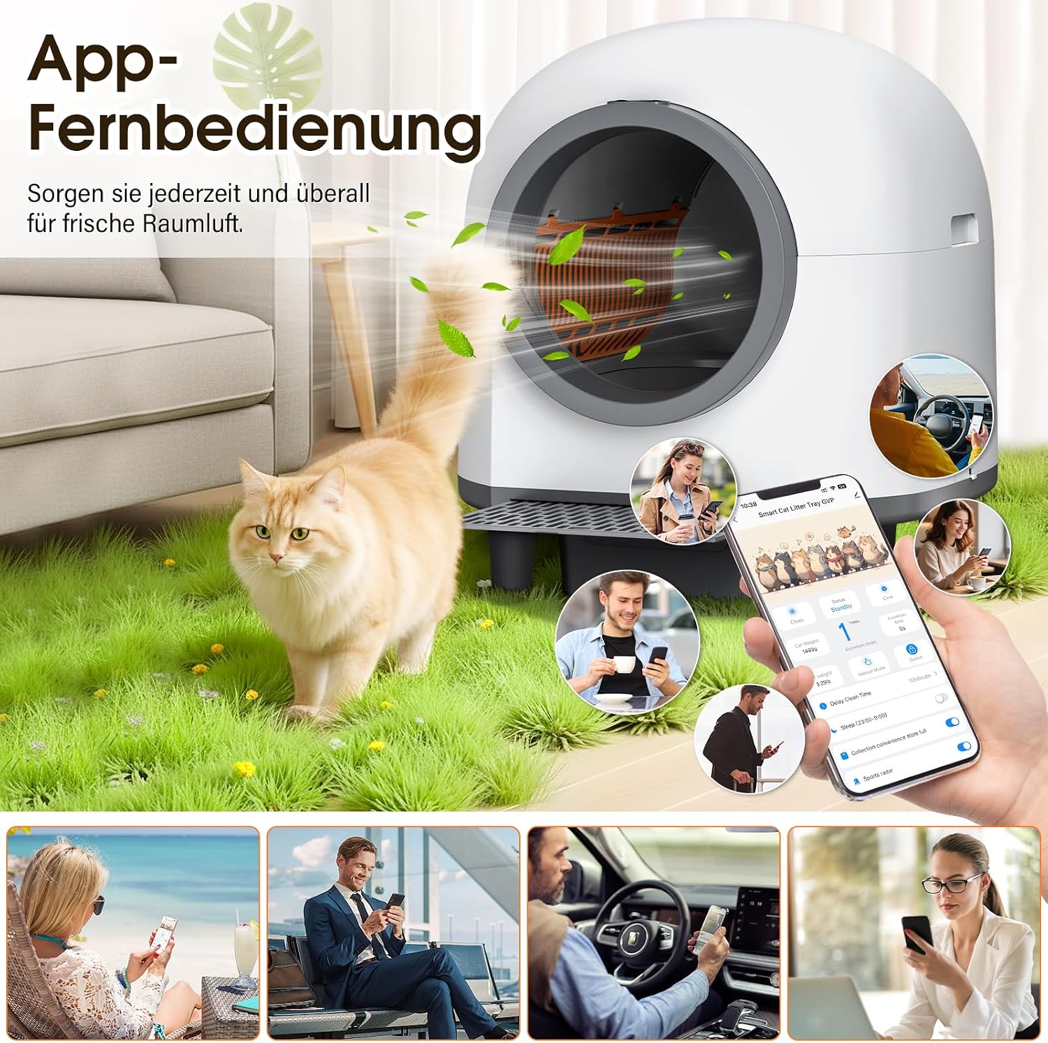 Detalle de RWSRW Automatisches Katzenklo XXL 80 l
