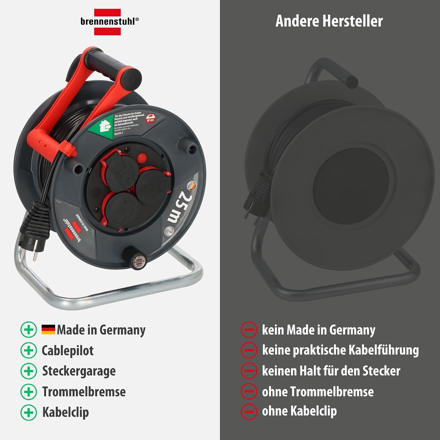 Thumbnail 4 de Brennenstuhl Garant V2 IP44 Kabeltrommel 25 m Outdoor – zuverlässig, geschützt und praktisch