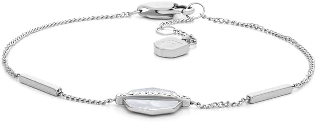 Thumbnail 6 de FOSSIL Damen Edelstahl Kettenarmband mit Karabinerverschluss – schmales Design, Silberton