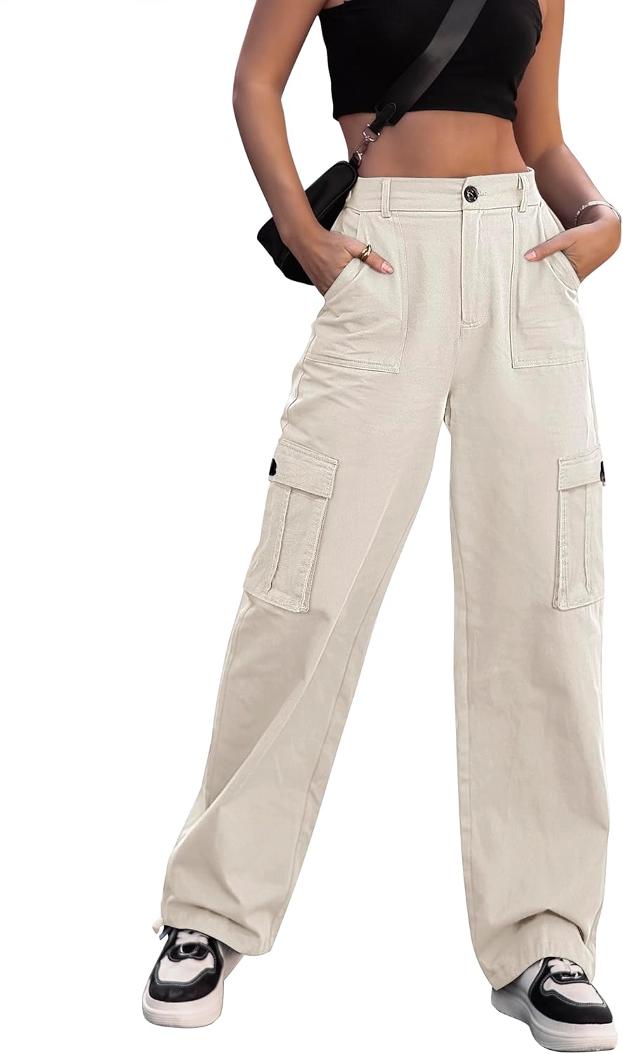 Detalle 2 de Dordanity Y2K Cargohose Damen 6 Taschen