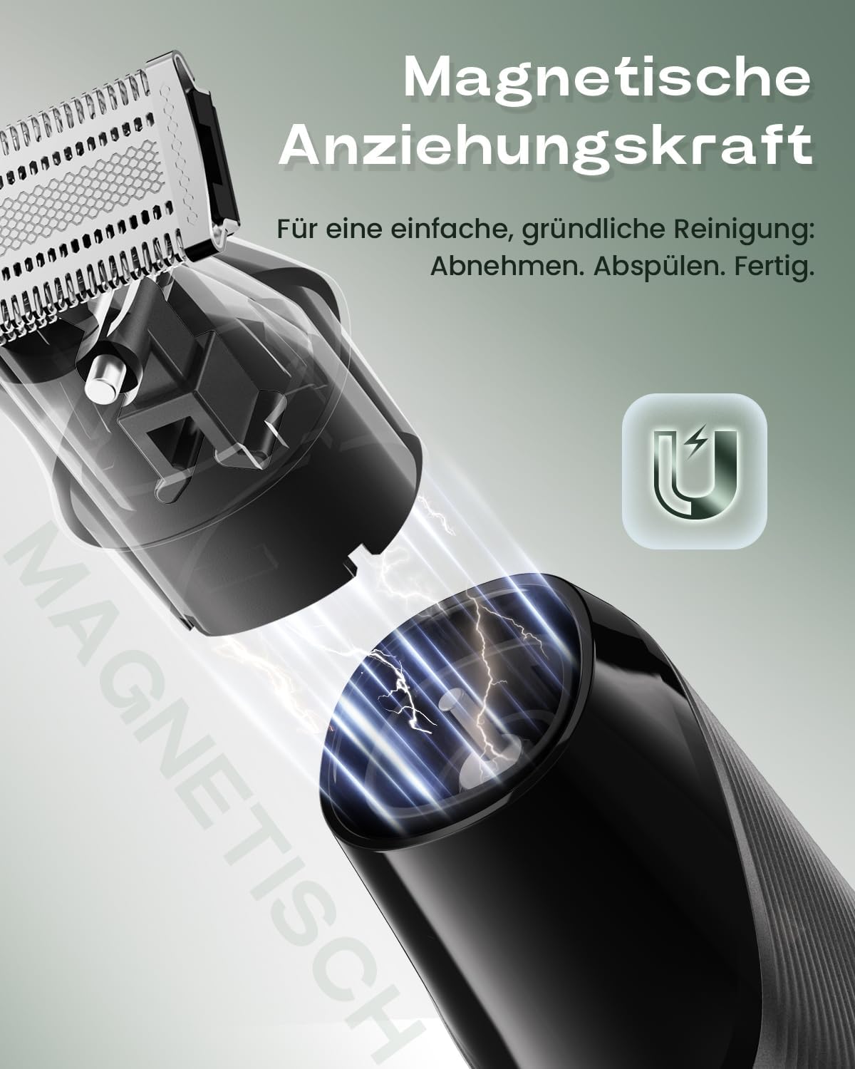 Thumbnail 2 de Prettywill All-in-One Bodygroomer & Körperrasierer – Intimrasierer für Mann mit Magnetkopf, 3 Aufsätze, IPX7