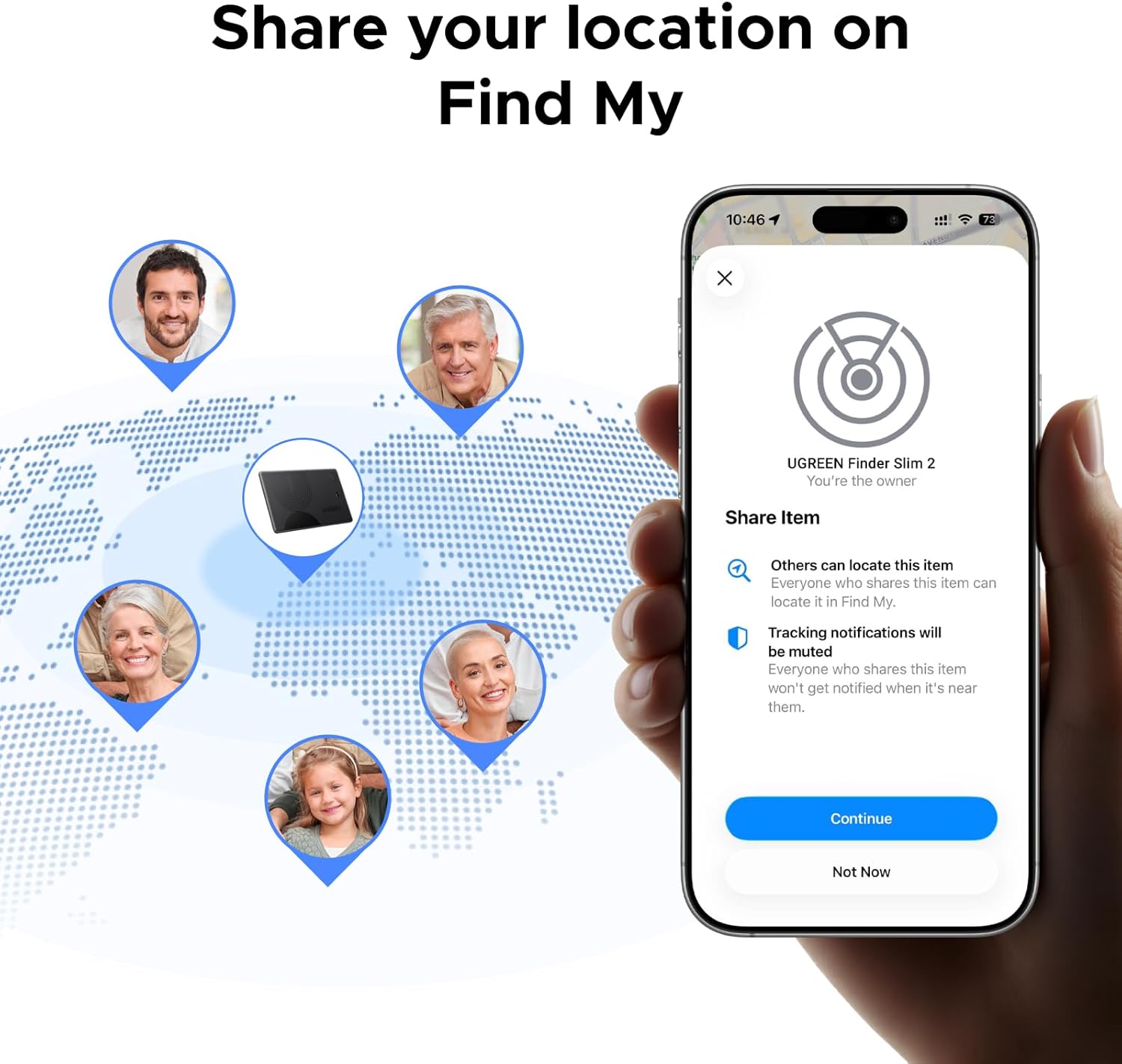 Thumbnail 6 de UGREEN FineTrack Slim Wallet Tracker: Apple Find My‑certified, ultra‑long battery, IP68 waterproof